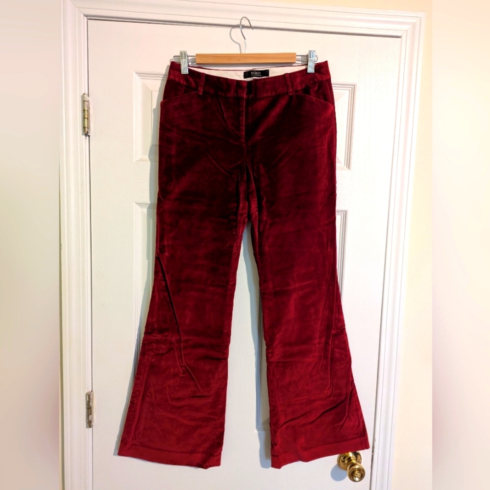 Red Victoria Secret Velvet Flare Pants